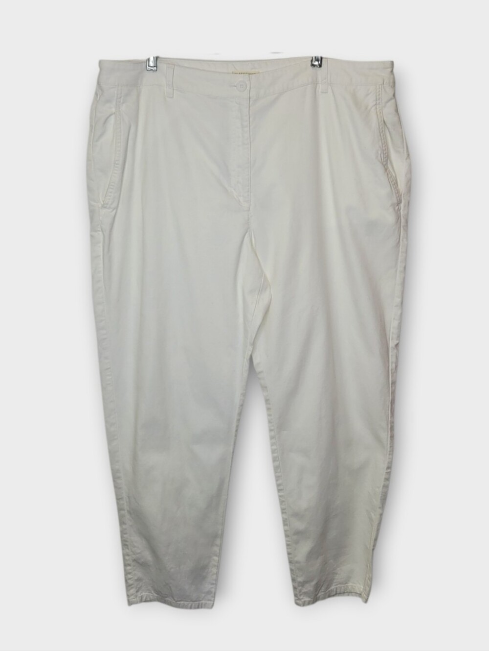 Eileen Fisher Organic Cotton Hemp Ankle Pants 20 White